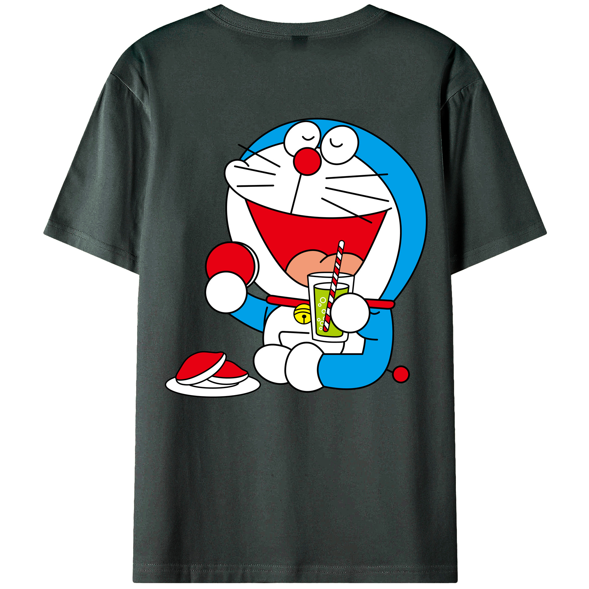 （画像用） ドラえもん Doraemon 綿100％ メンズ半袖Tシャツ（バックプリント） 通気性